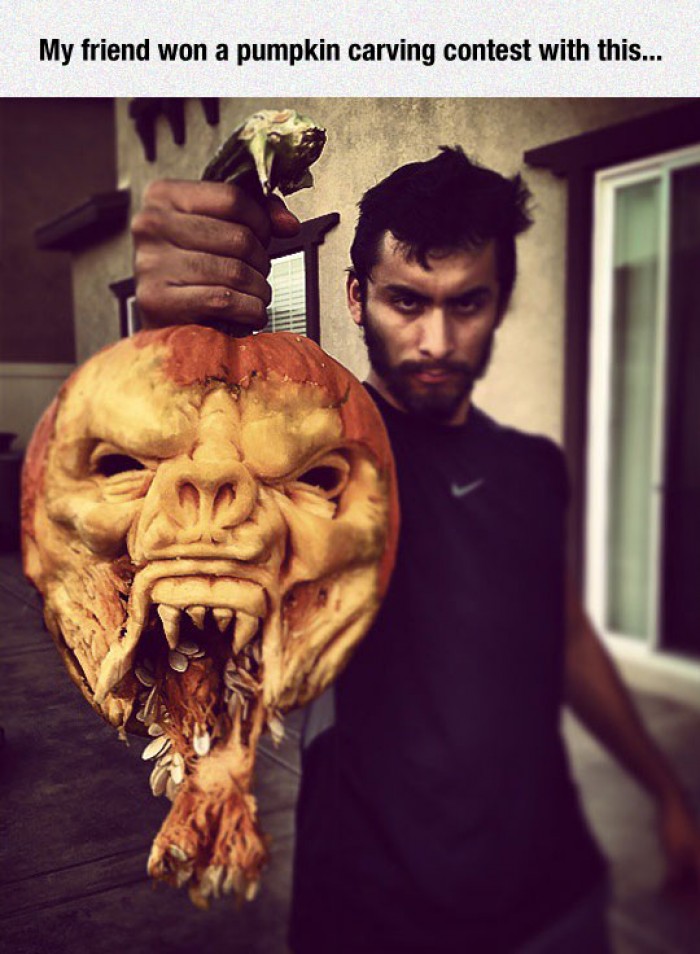 Carving Master Won a Pumpkin Carving Contest