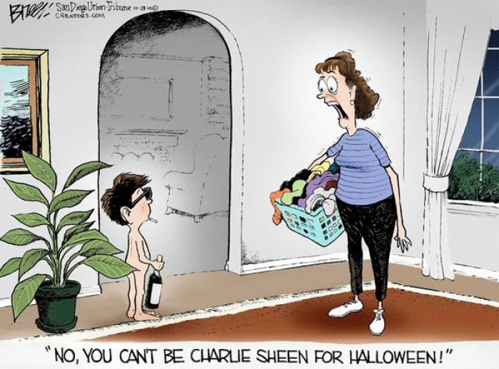 No you can’t be Charlie Sheen for Halloween!