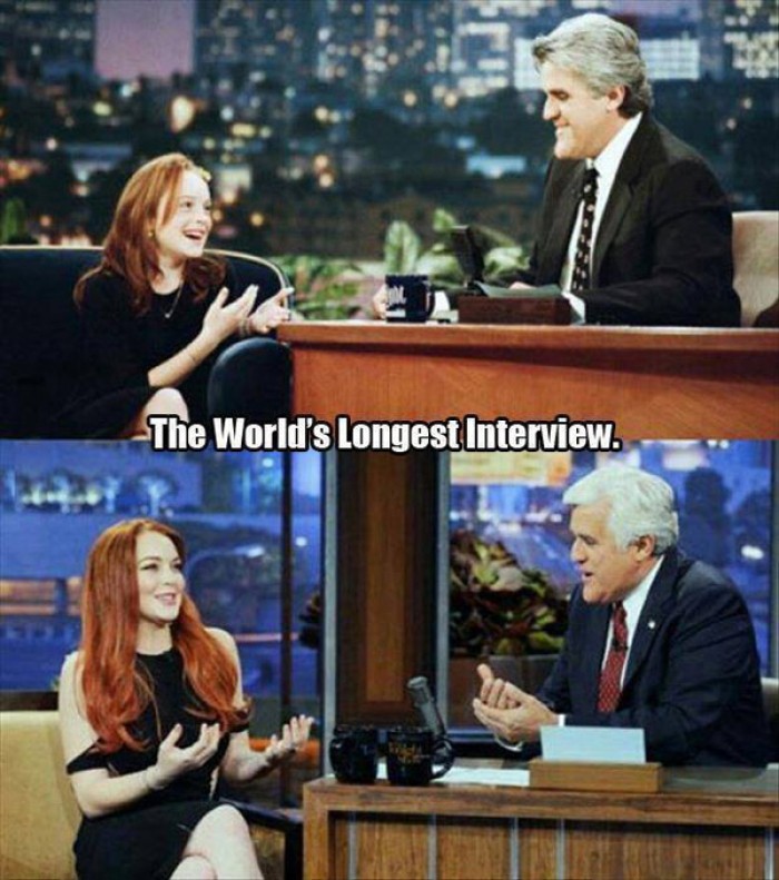 The world's longest interview, Jay Leno and Lindsay Lohan
