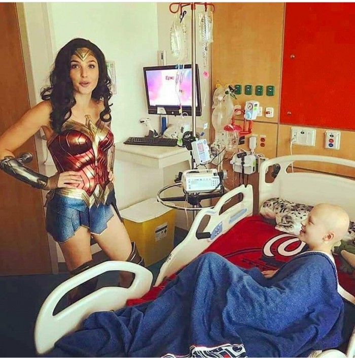 Gal Gadot visiting children's hospital as Wonder Woman