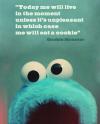 Cookie Monster - Today me will live in the moment unless it's unpleasant in which case me will eat a cookie