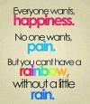Everyone want happiness no one want pain but ...